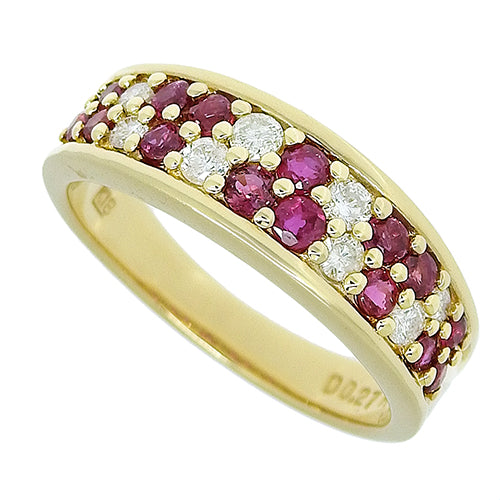 Ruby and Diamond Ring R0.67/D0.27 K18 Yellow Gold YG