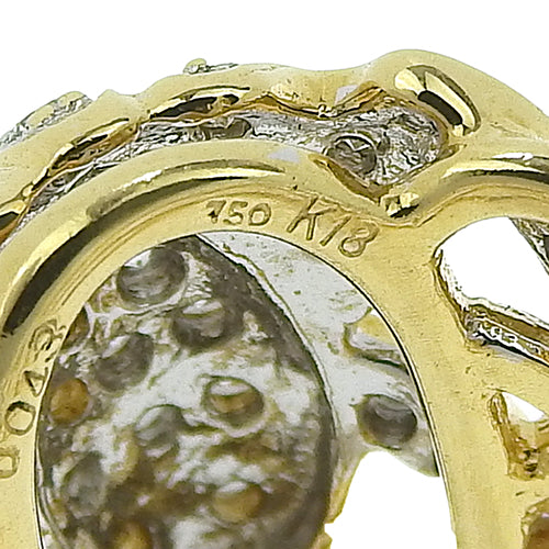 ダイヤモンド カエル リング D0.43 K18 イエローゴールド YG フロッグ