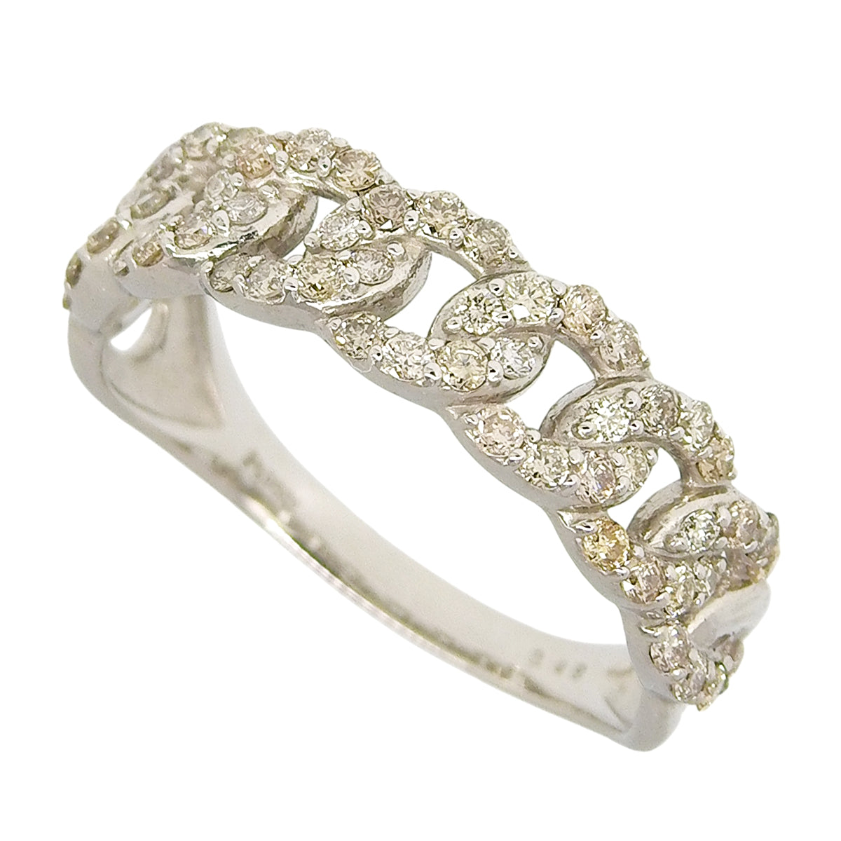 Diamond Chain Ring D0.48 Platinum Pt950 3.7g