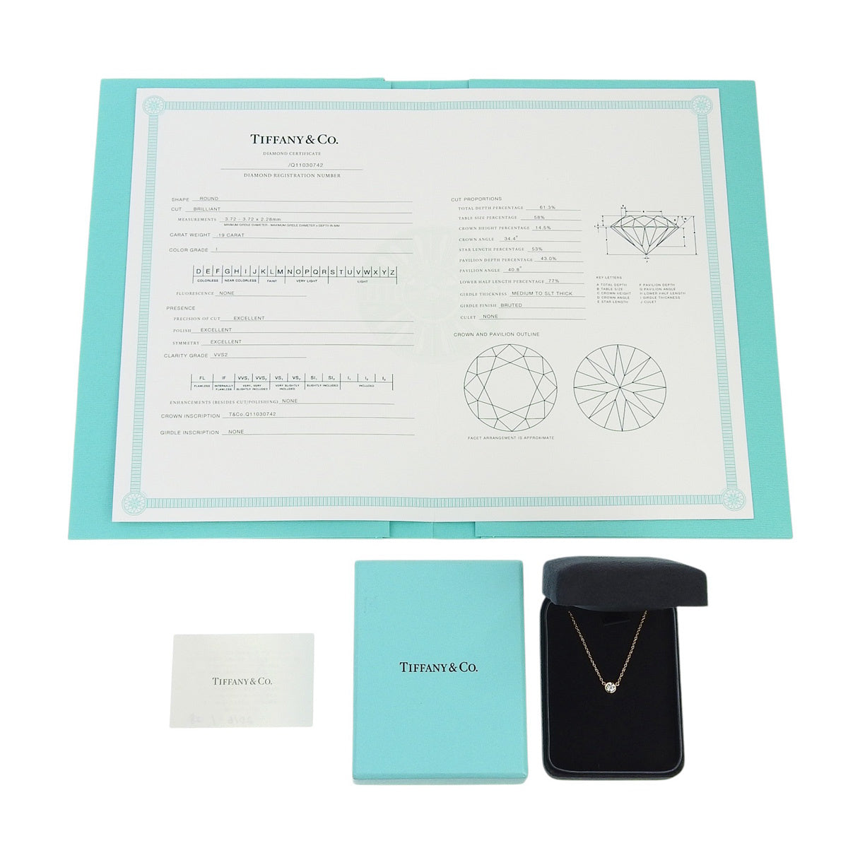 By the Yard 单颗钻石吊坠,钻石 D0.19 克拉,18K 黄金 YG