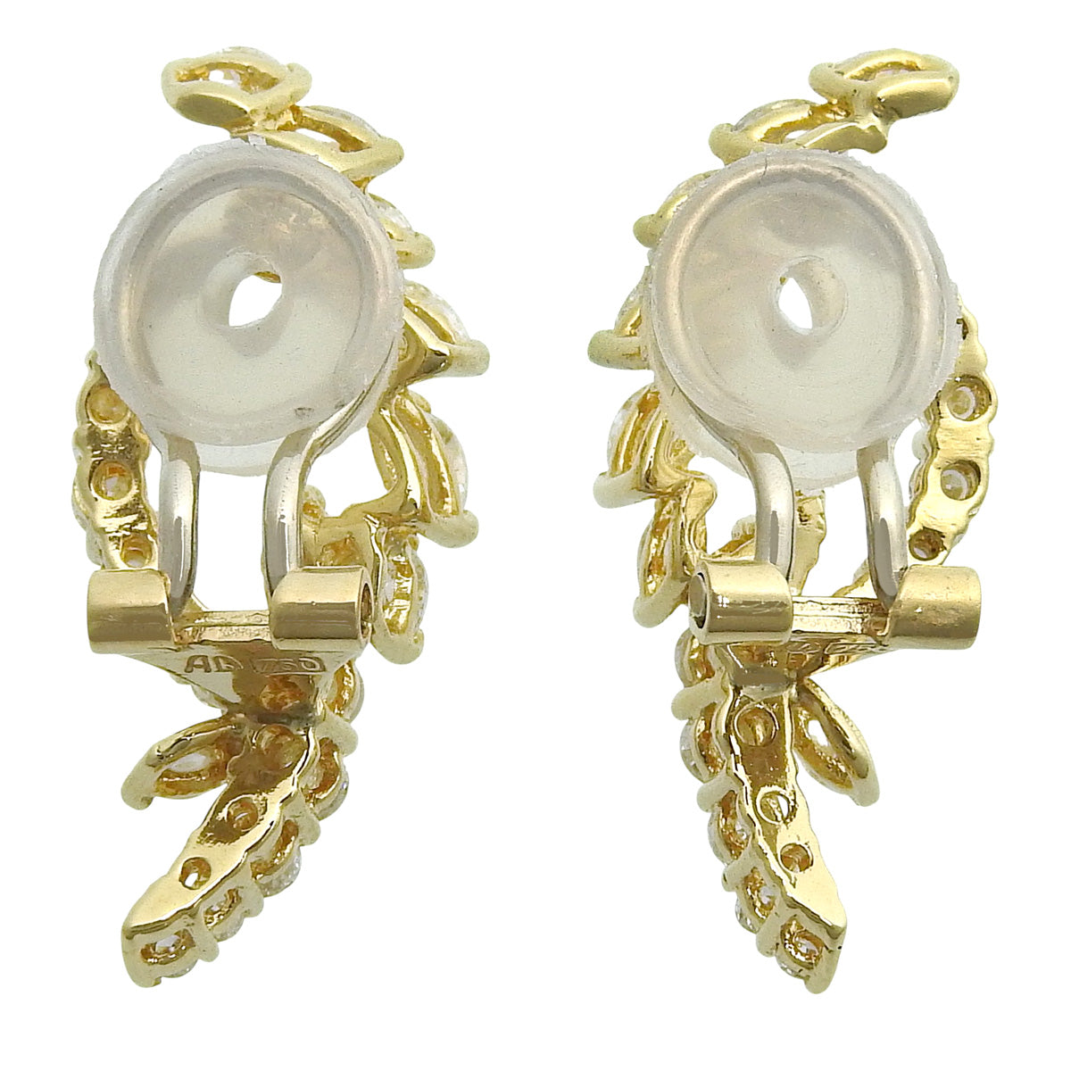 Diamond Earrings, 18K Yellow Gold, Aquascutum
