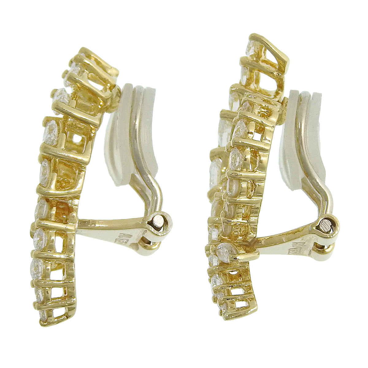 ダイヤモンド イヤリング K18 イエローゴールド YG アクアスキュータム