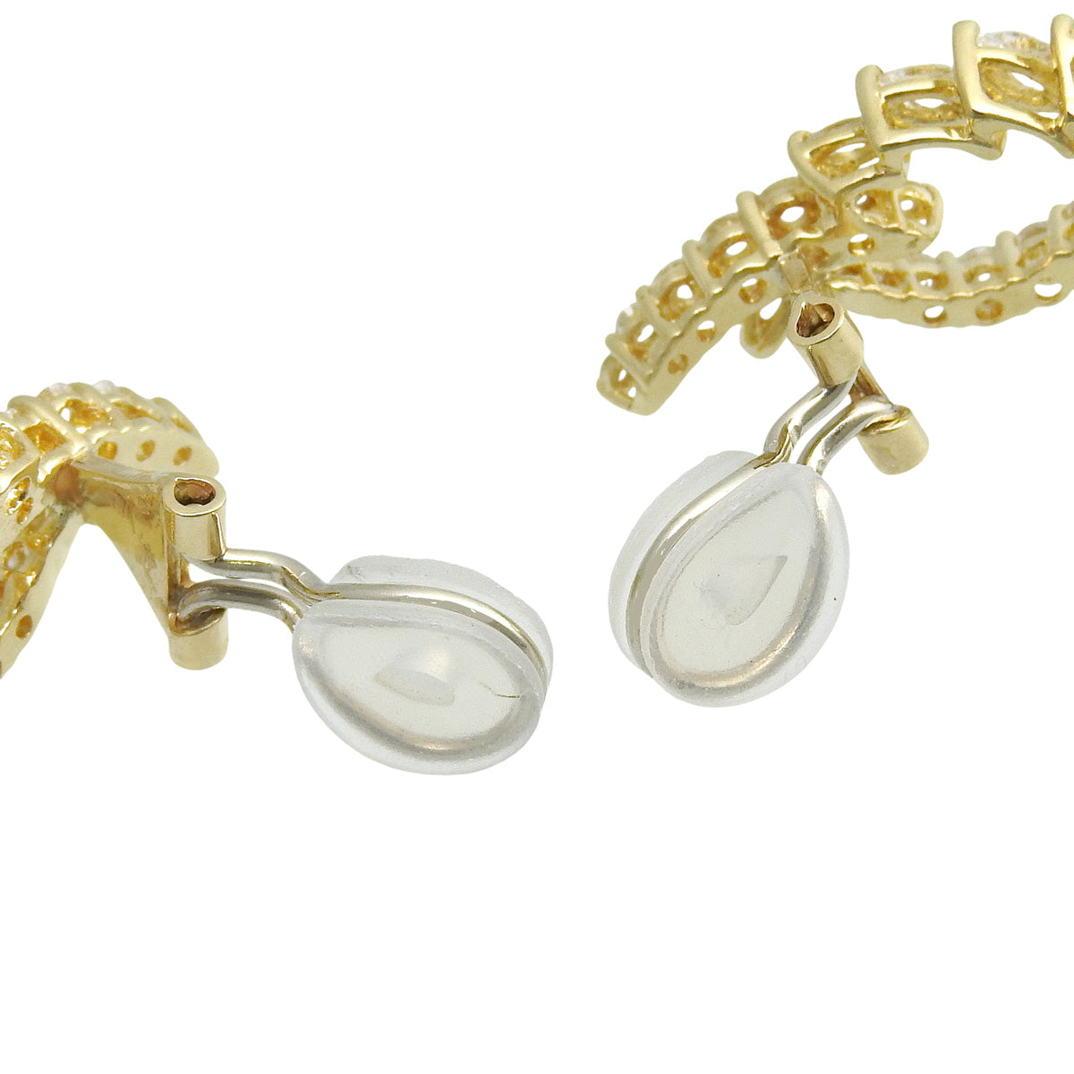 ダイヤモンド イヤリング K18 イエローゴールド YG アクアスキュータム