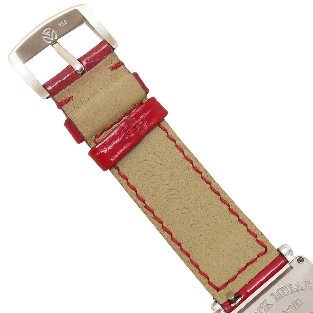 902QZD CD 1R Long Island Relief Watch, White Gold/Leather, Quartz, Black Dial