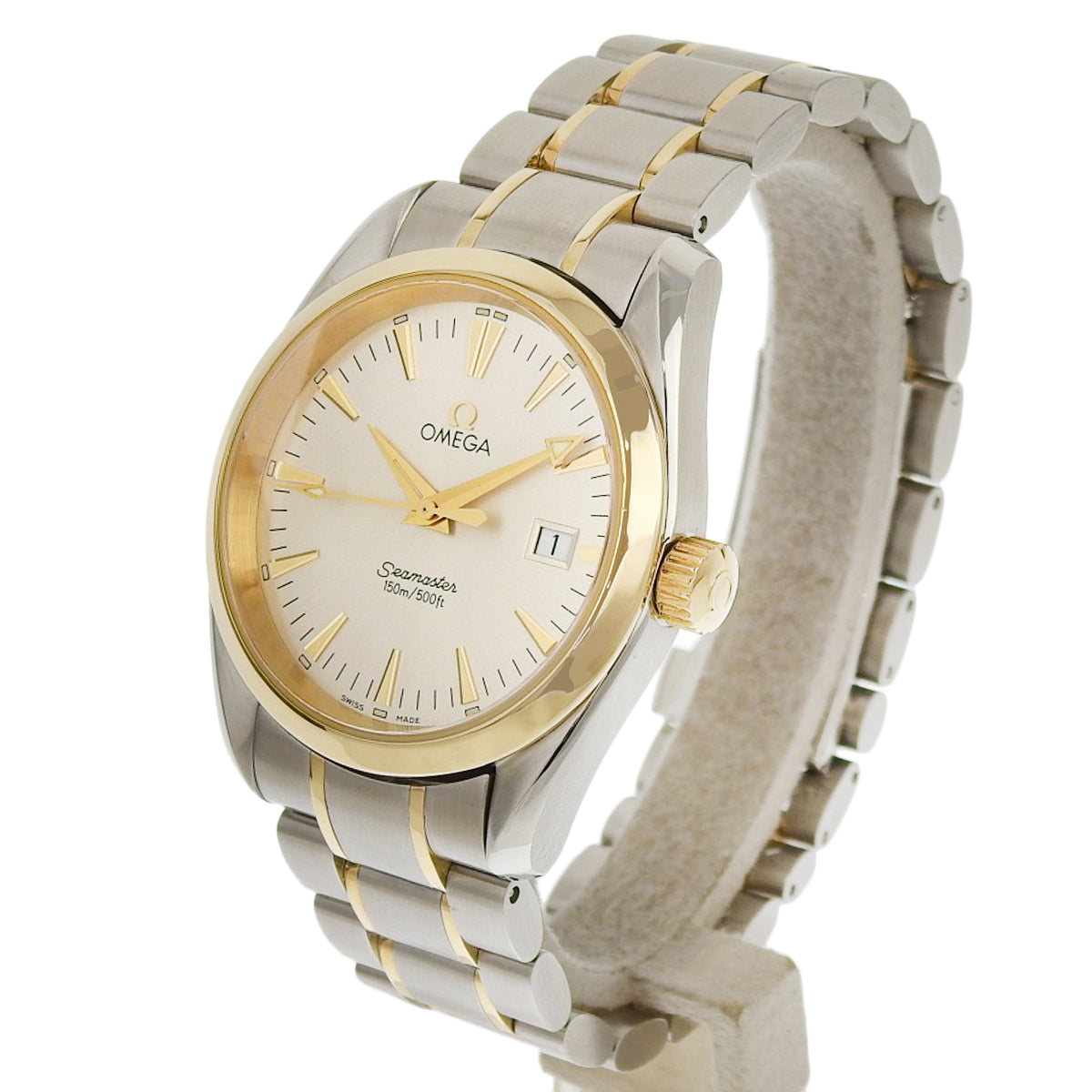 Seamaster Aqua Terra 2318.30.00 YG/SS Silver Quartz Men's