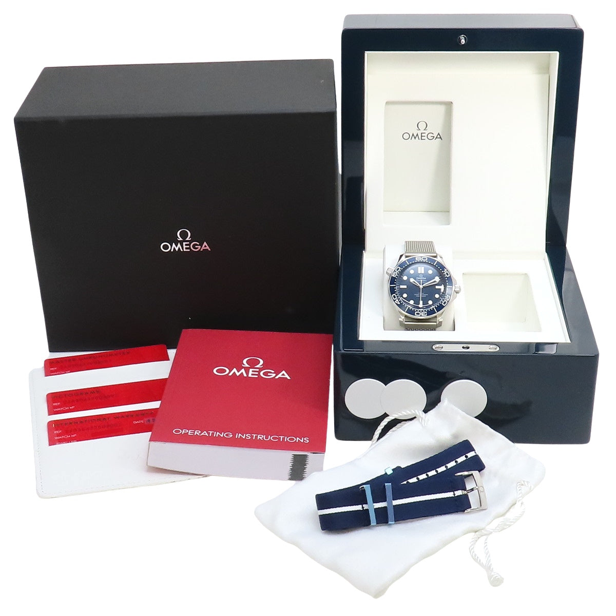 Seamaster Diver 300m 210.30.42.20.03.002 Stainless Steel Automatic Watch, Commemorating the 60th Anniversary of the Bond Films, Blue, Purchased in December 2024