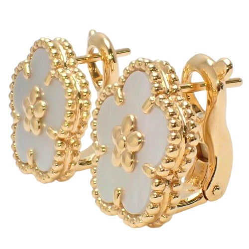 Lucky Spring Earrings Plum Blossom Mother of Pearl in 18K Rose Gold