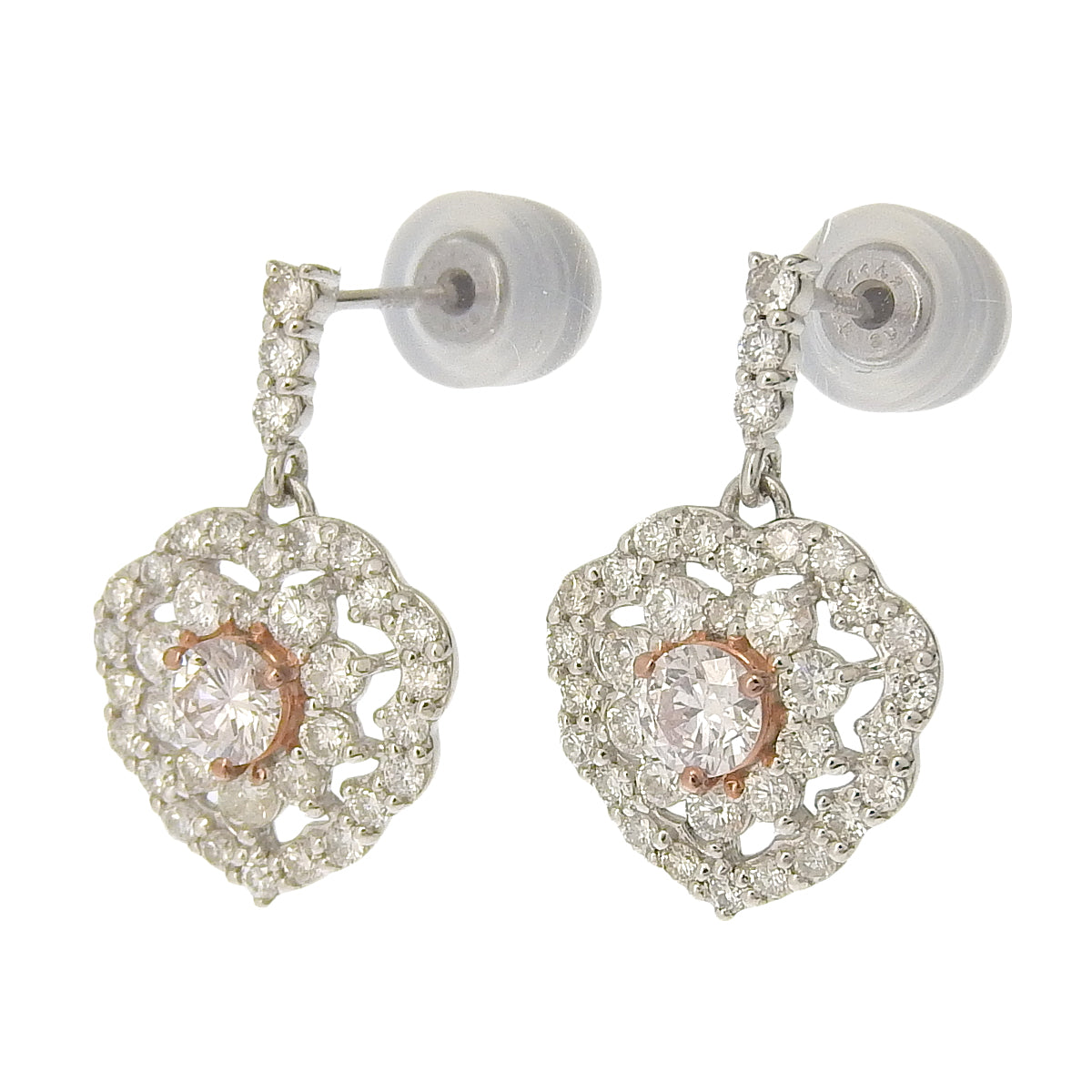 Flower Diamond Earrings D0.172,0.50,0.187,0.50 Platinum Pt950 Pt900