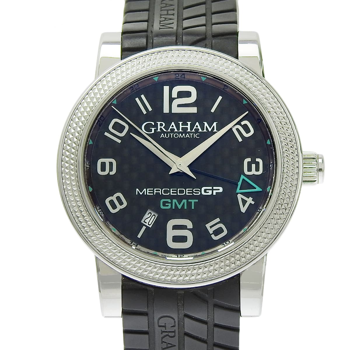 Mercedes GP Time Zone 2MECS.B03A Stainless Steel/Rubber Black Carbon Dial Automatic Men's Watch