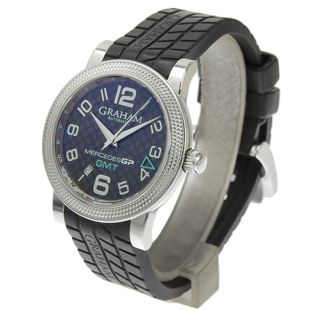 Mercedes GP Time Zone 2MECS.B03A Stainless Steel/Rubber Black Carbon Dial Automatic Men's Watch