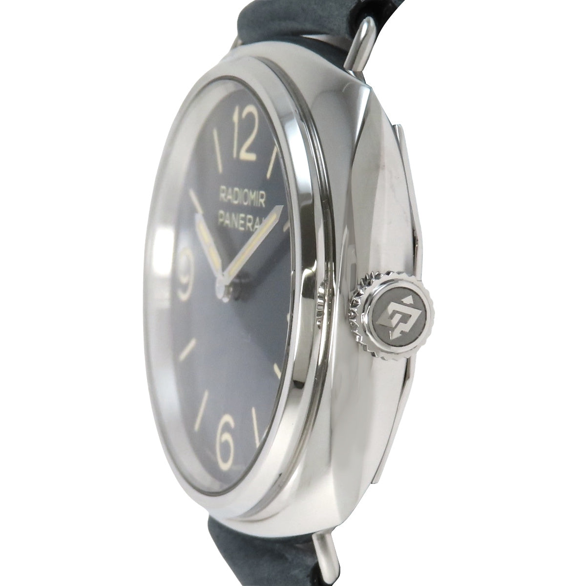 PAM01383 ラジオミール オフィチーネ SS/革 手巻き ブルー