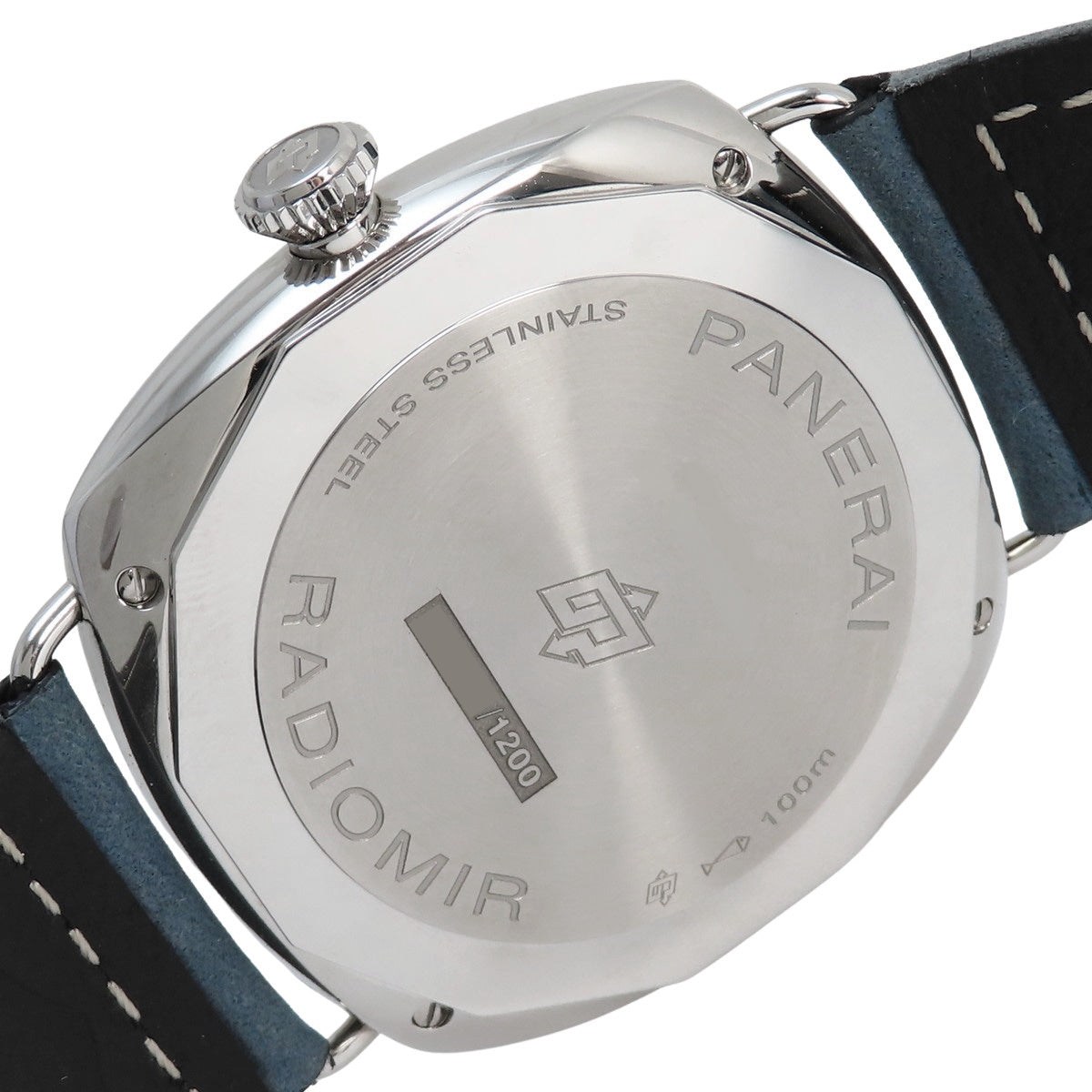 PAM01383 ラジオミール オフィチーネ SS/革 手巻き ブルー