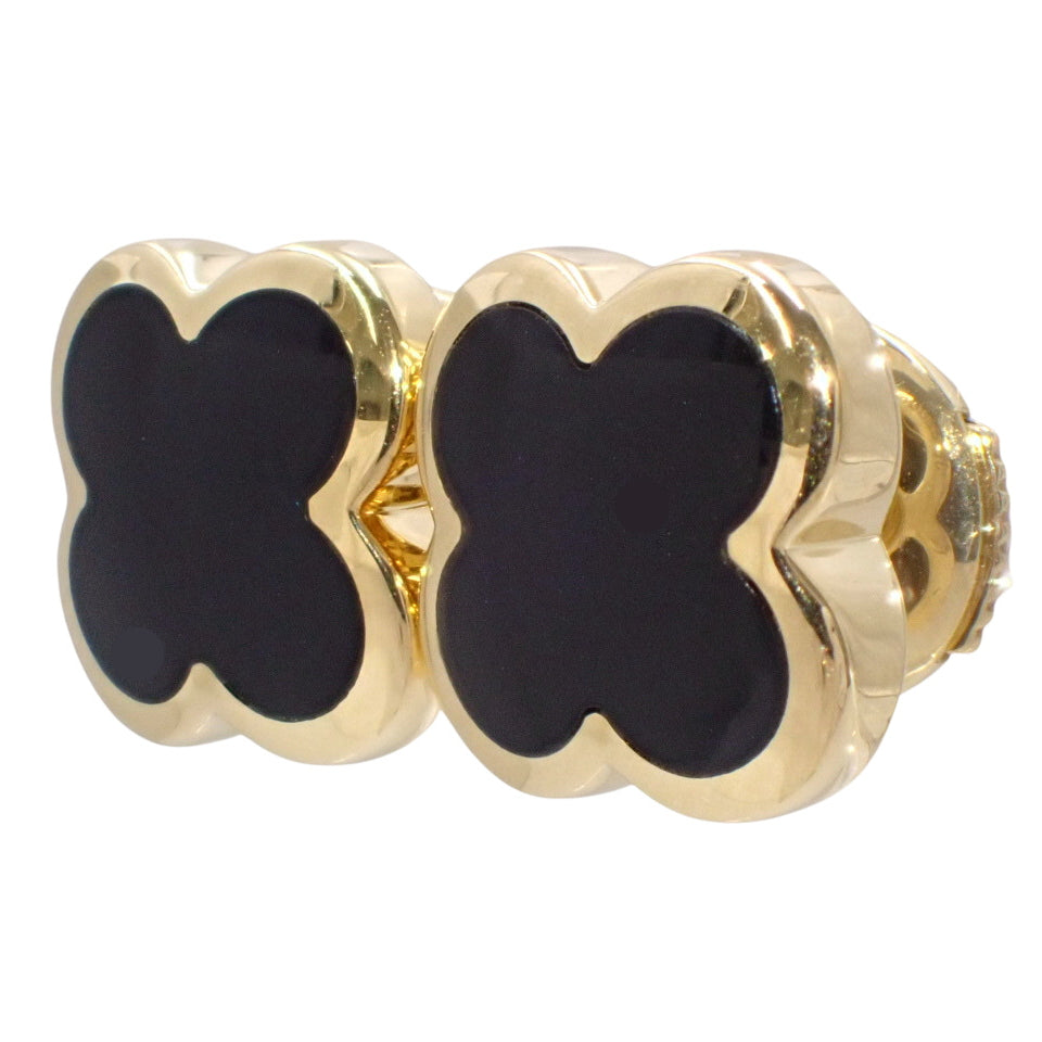 Pure Alhambra Onyx Earrings VCARB14000 in 18K Yellow Gold (YG)