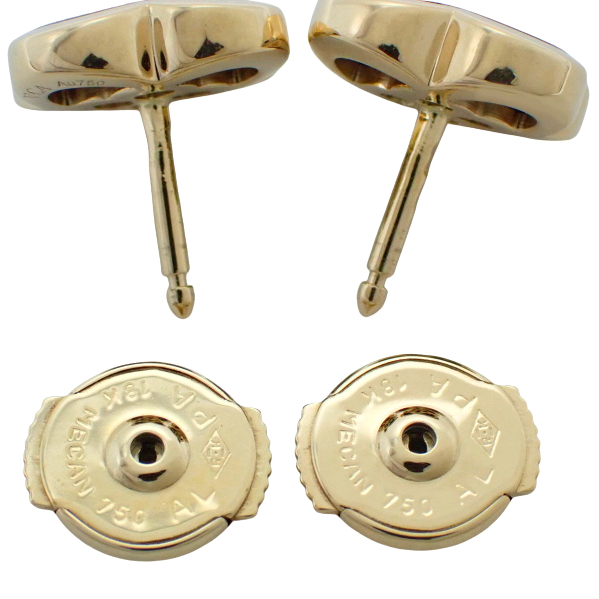 18K 黄金 (YG) 纯阿罕布拉玛瑙耳环 VCARB14000