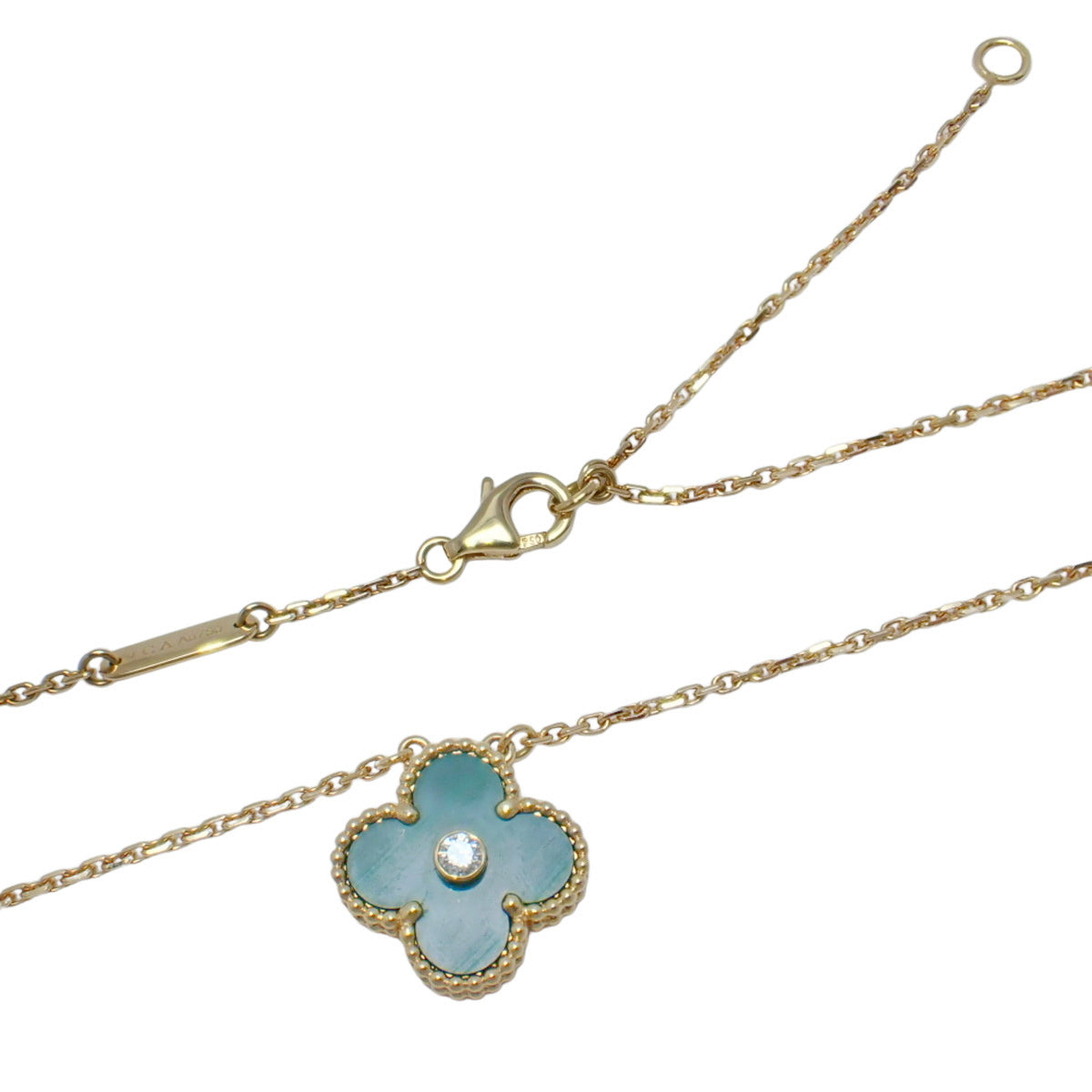Vintage Alhambra Pendant with Malachite and Diamonds in 18K Yellow Gold (2013 Holiday Edition)