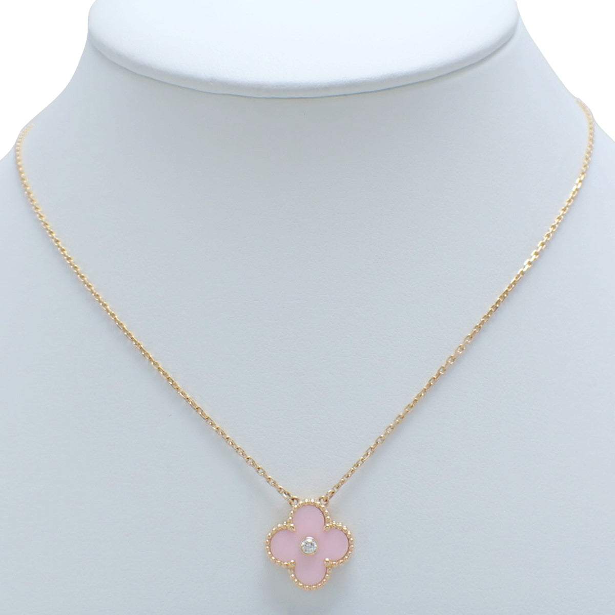 Vintage Alhambra Pendant in Pink Sable and Diamond, 18K Pink Gold, PG, 2015 Christmas Limited Edition