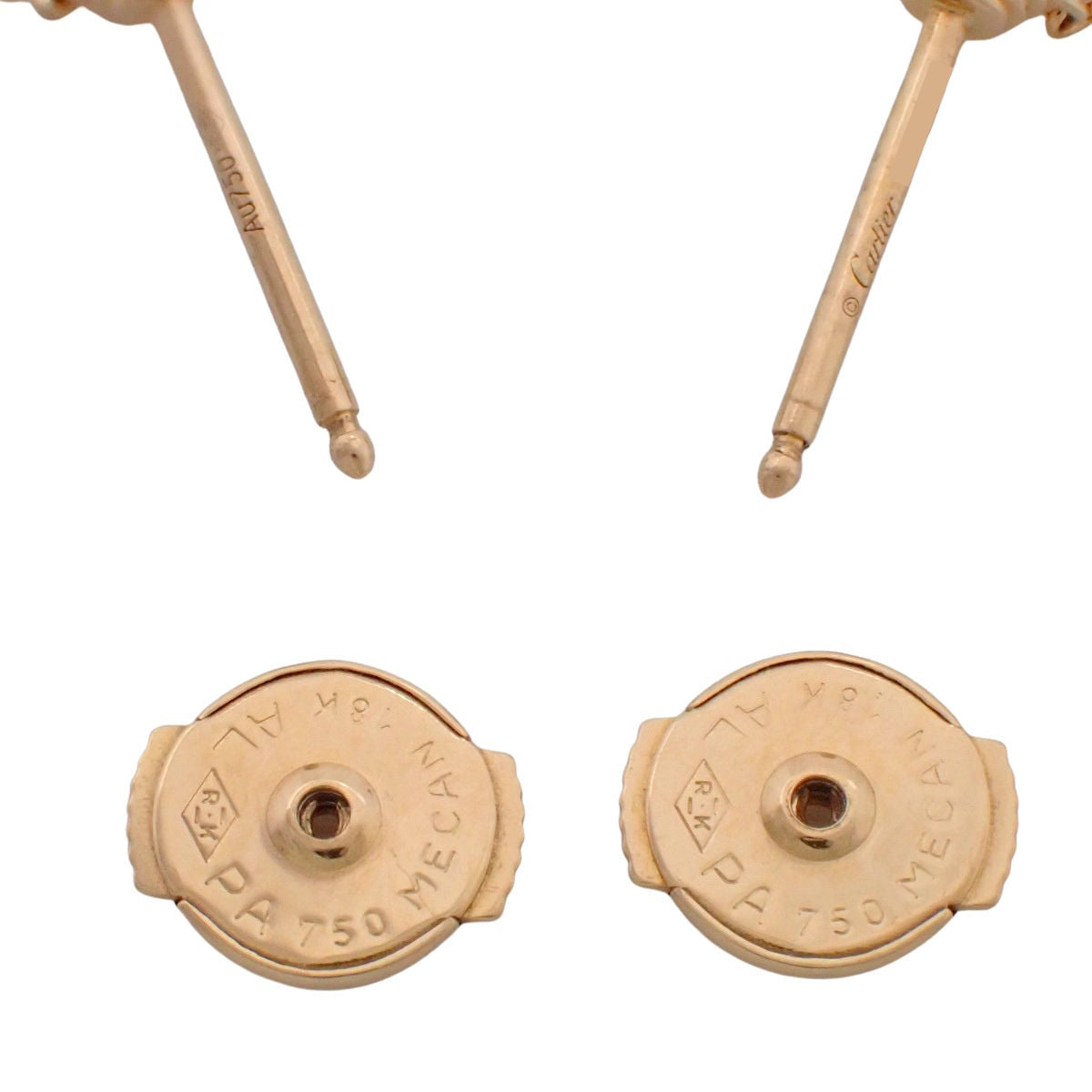 Amulet earrings with diamonds and pink opals in pink gold and 18K pink gold.