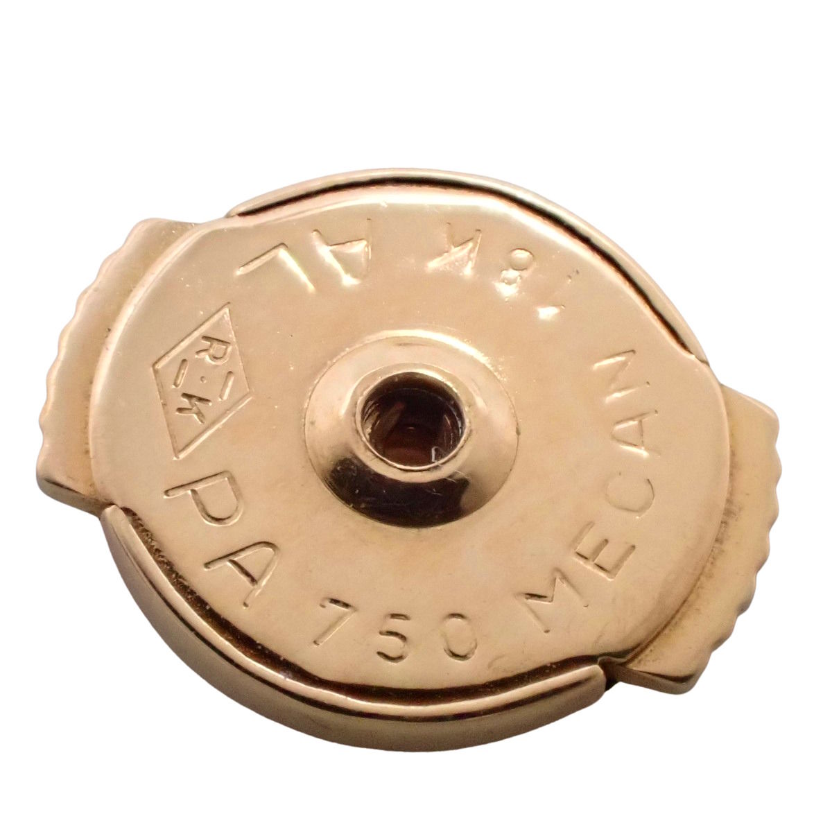 Amulet earrings with diamonds and pink opals in pink gold and 18K pink gold.