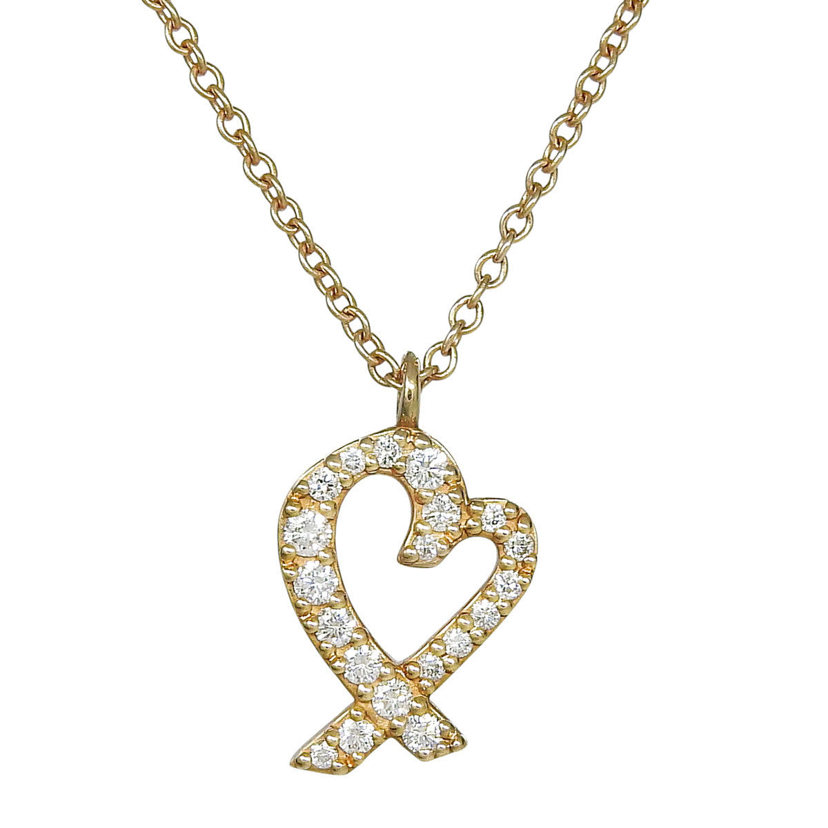 18K玫瑰金镶钻爱心吊坠,PG材质