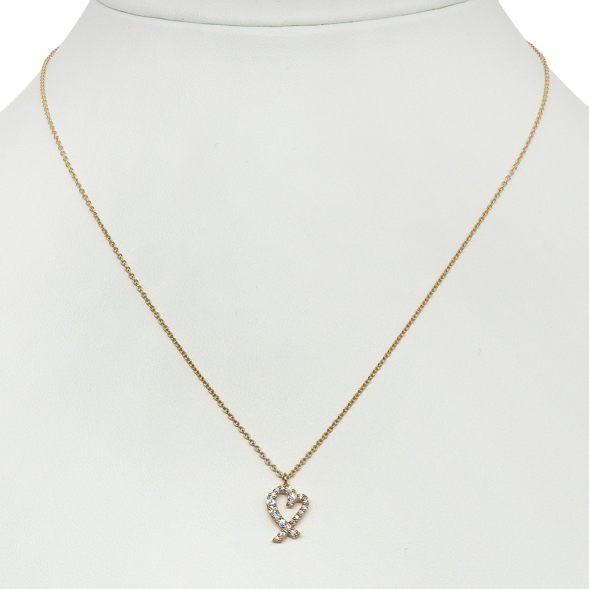 ラビング ハート ペンダント ダイヤモンド K18 ピンクゴールド PG