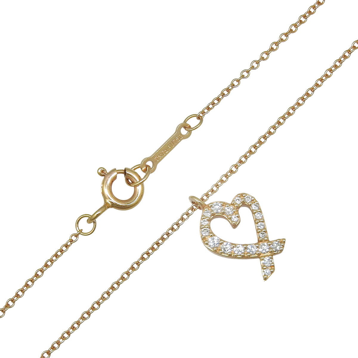 ラビング ハート ペンダント ダイヤモンド K18 ピンクゴールド PG