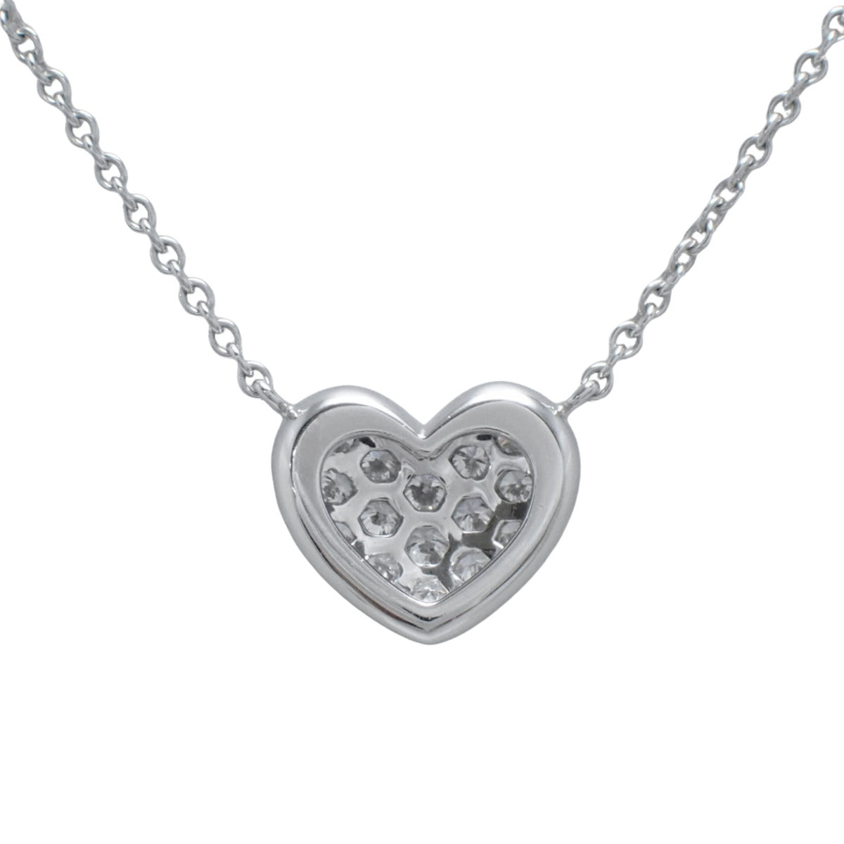 Heart Shape Pendant with Diamond D0.63 K18 White Gold WG Accessories Jewelry
