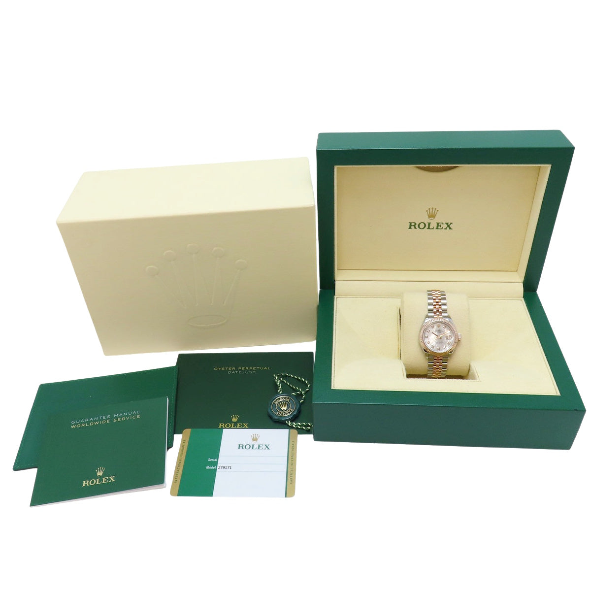 日志型28 279171NG PG/SS 随机编号 白色贝母表盘/10颗钻石 自动上链