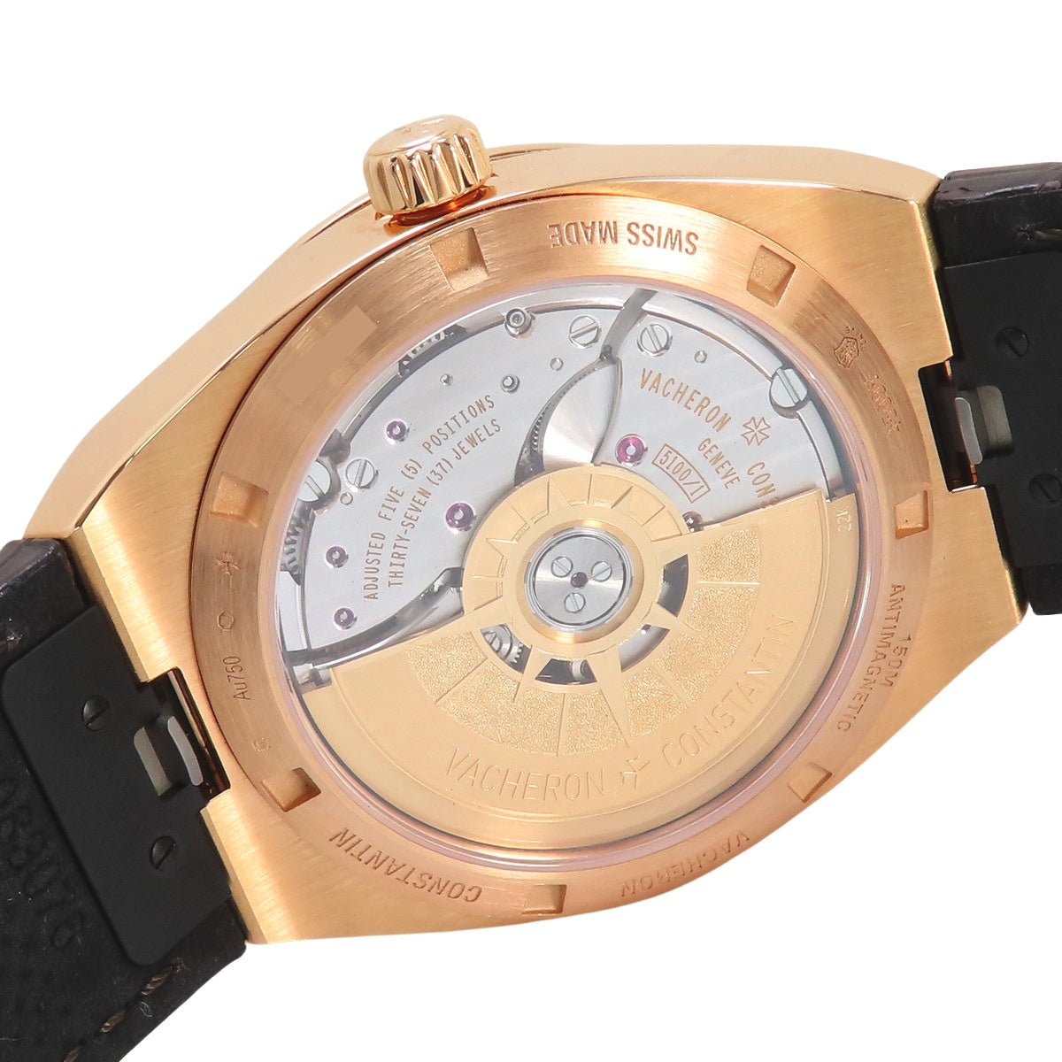 Overseas 4500V/000R-B127 PG/皮革 银色 自动上链