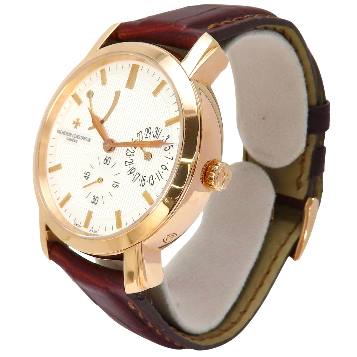 Maltese Power Reserve Date 83060/000R-9288 PG/Leather Silver Hand-wound