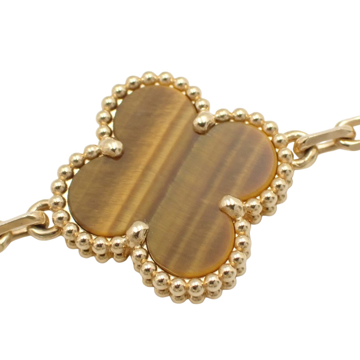 Vintage Alhambra 长款项链 20个图案 虎眼石 18K 黄金 YG