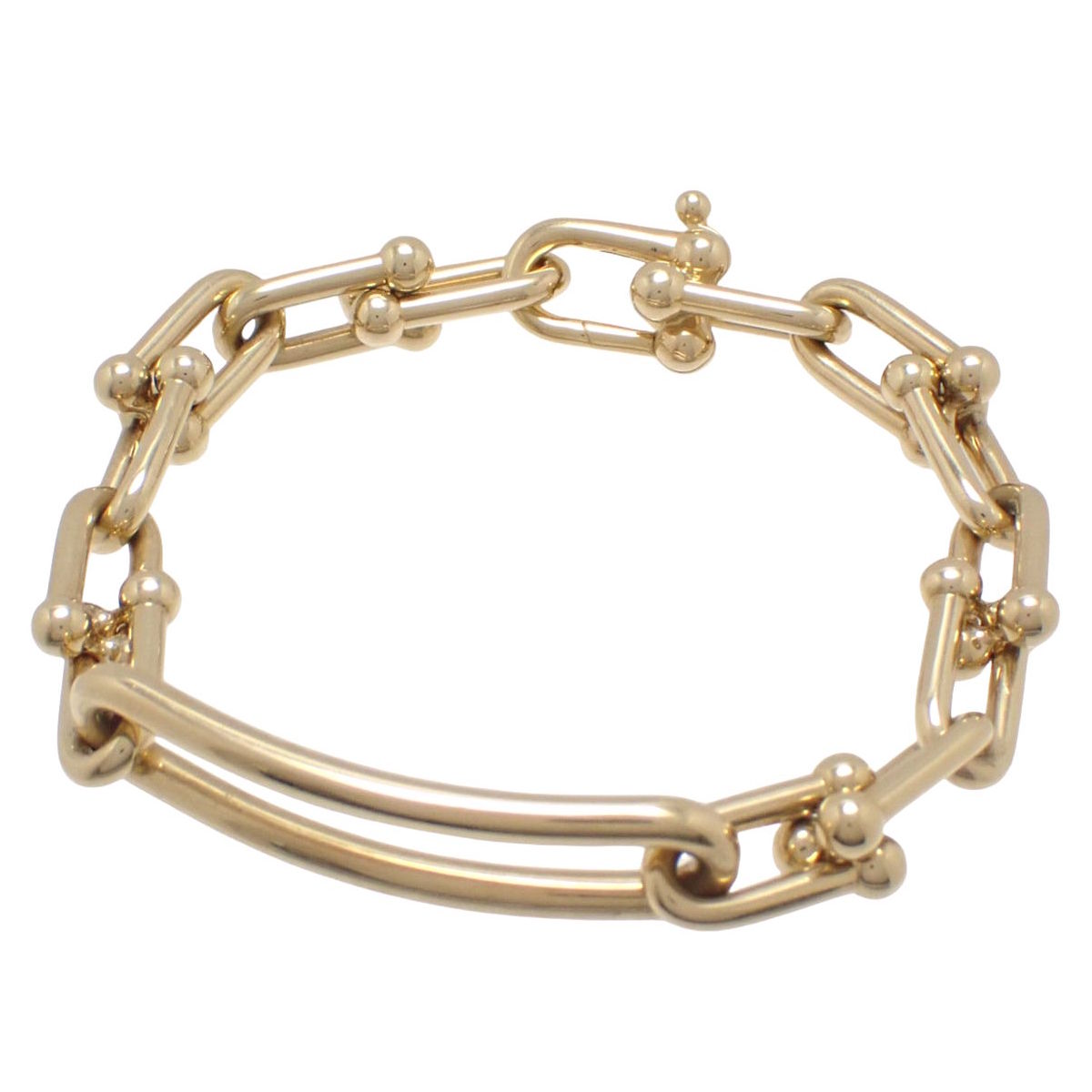 ハードウェア リンク ブレスレット イエローゴールド K18YG 21.5g