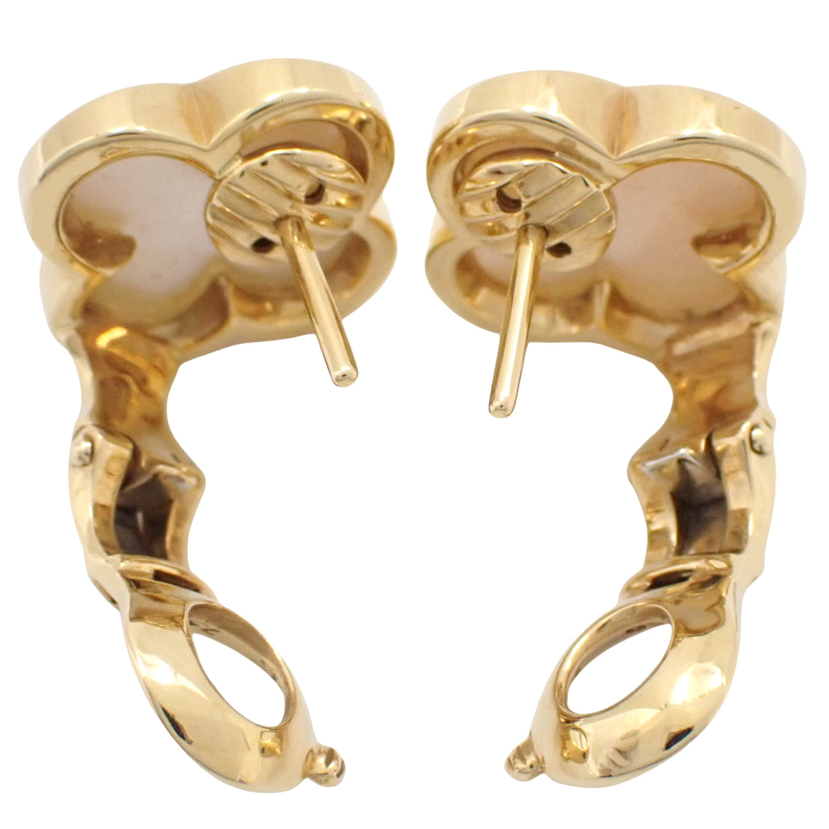 Pure Alhambra Earrings in Mother of Pearl and 18K Yellow Gold