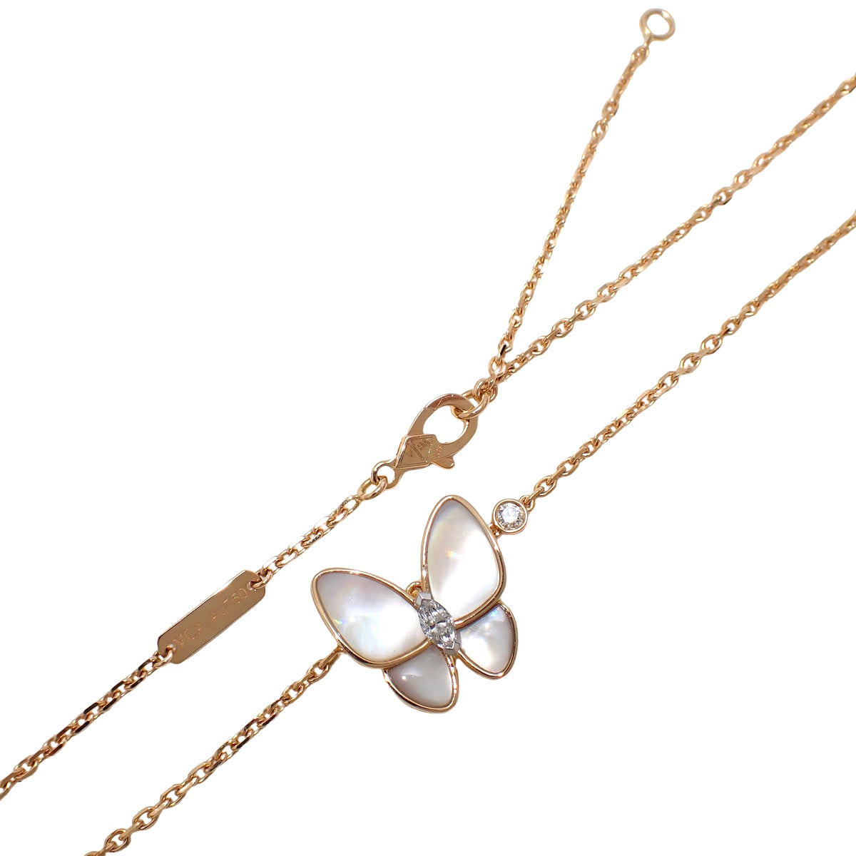 De Papillon Pearl Diamond Necklace, Mother-of-Pearl/Diamond, 18K Pink Gold (PG)