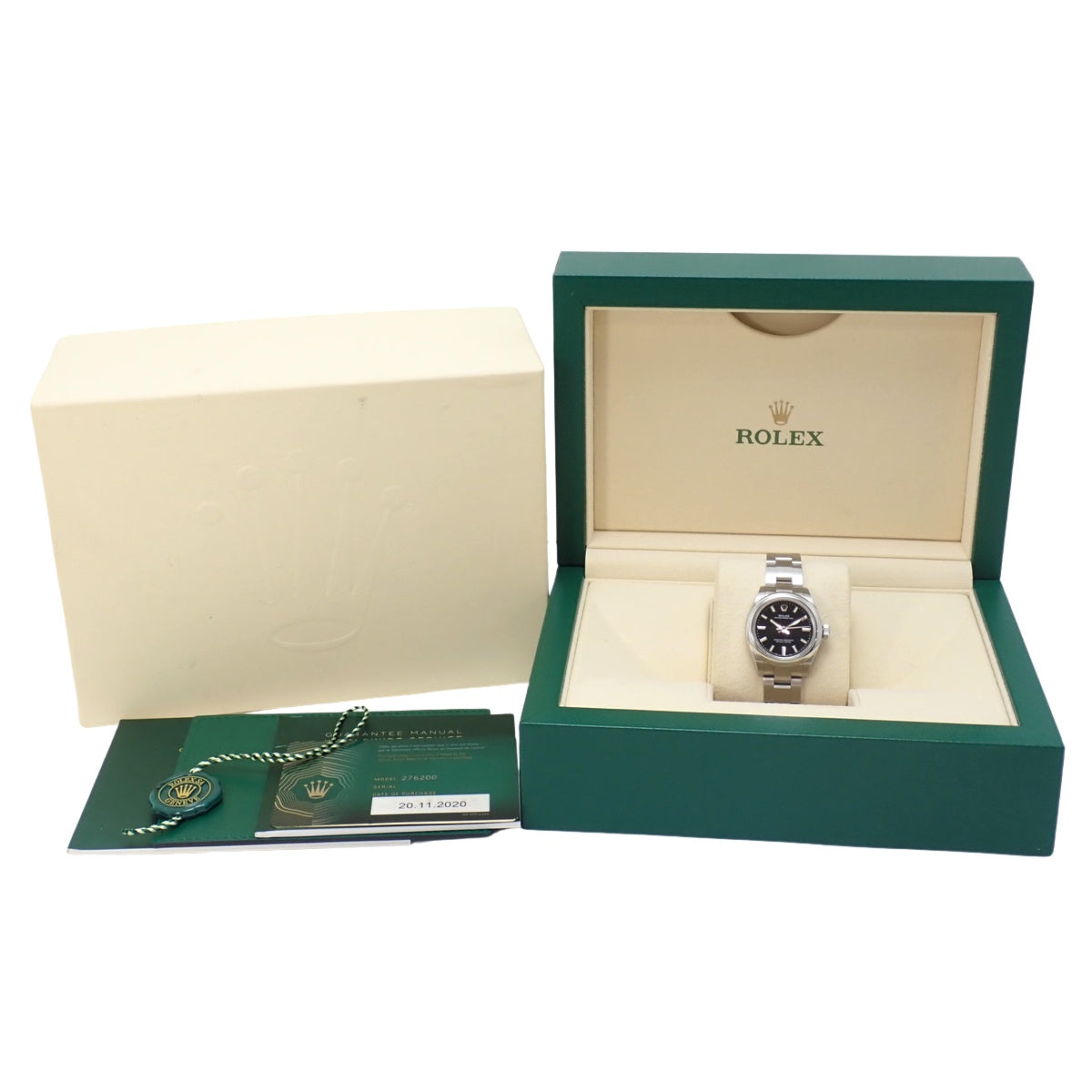 276200 Oyster Perpetual 28 SS, random serial number, automatic winding, black dial.