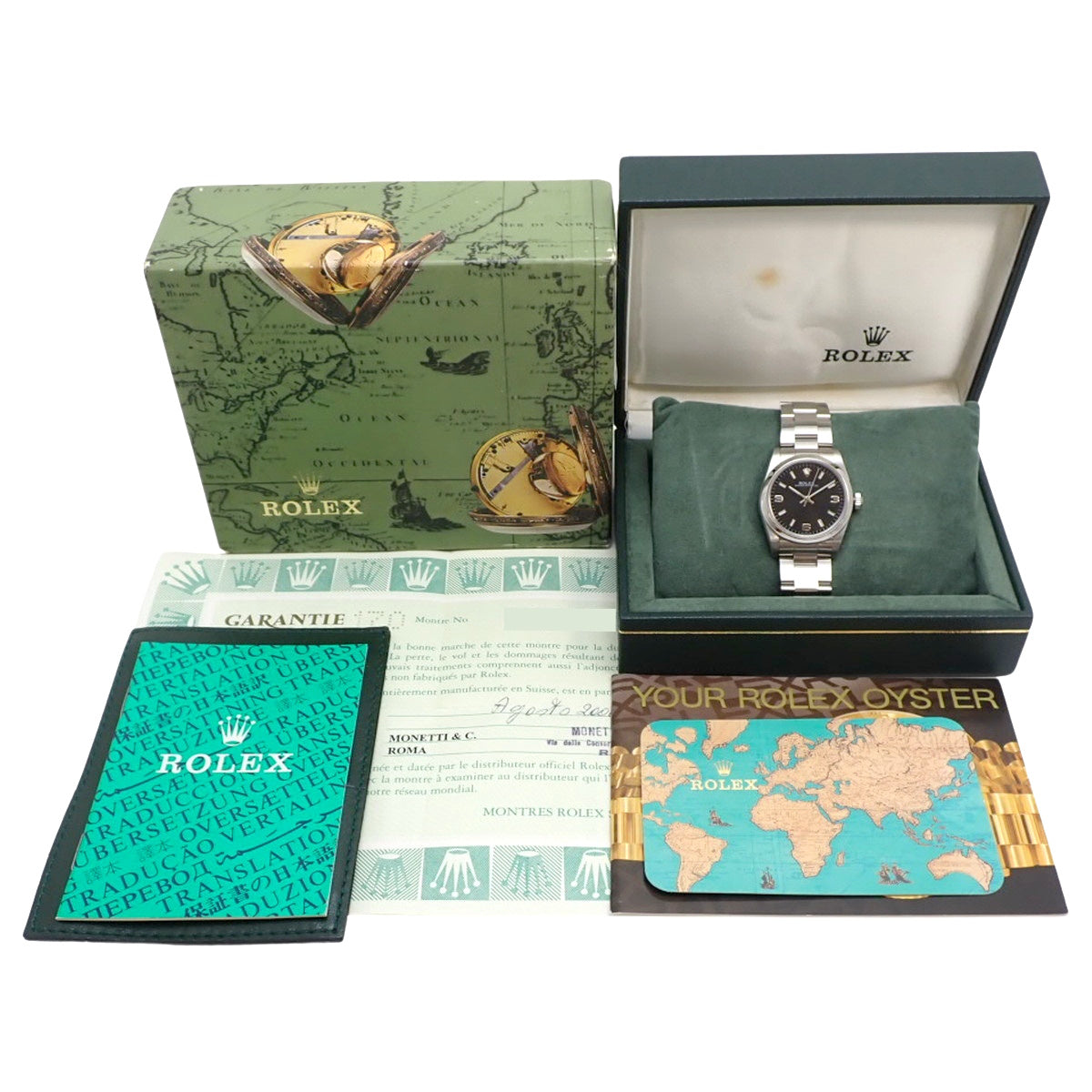 77080 蚝式恒动型 不锈钢 A字头 自动上链 黑色