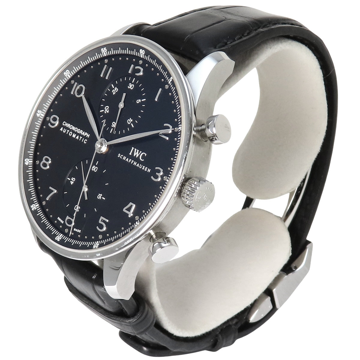 IW371447 葡萄牙计时表 鳄鱼皮/不锈钢 自动上链 黑色