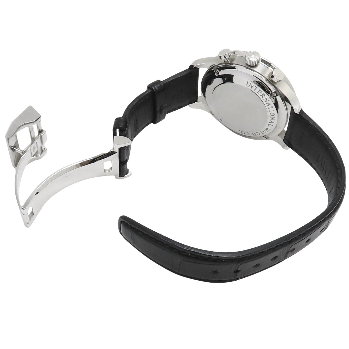 IW371447 Portugieser Chronograph Alligator/SS Automatic Black