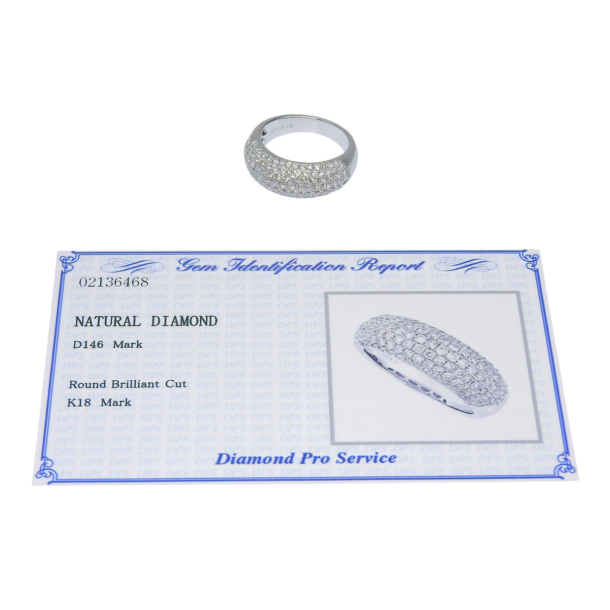 ハーフエタニティ リング D1.46 K18WG 7.2g