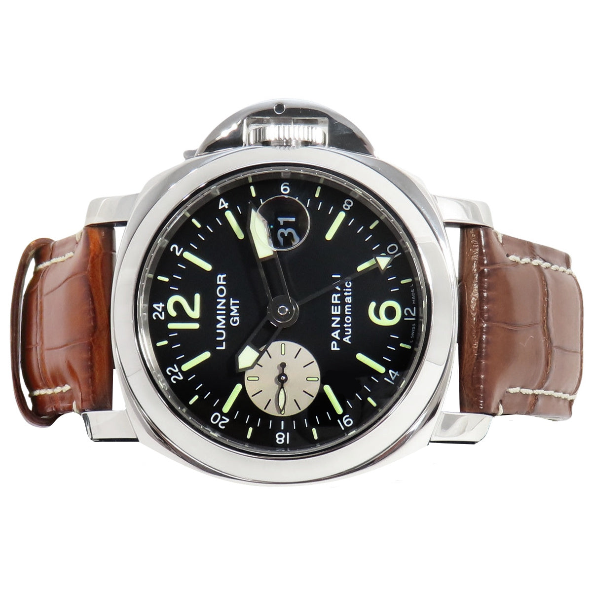 Luminor GMT PAM00088 精钢/皮革黑色自动腕表