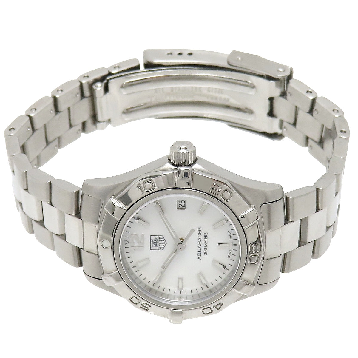 アクアレーサー WAF1414 SS シェル文字盤 ホワイト クオーツ レディース