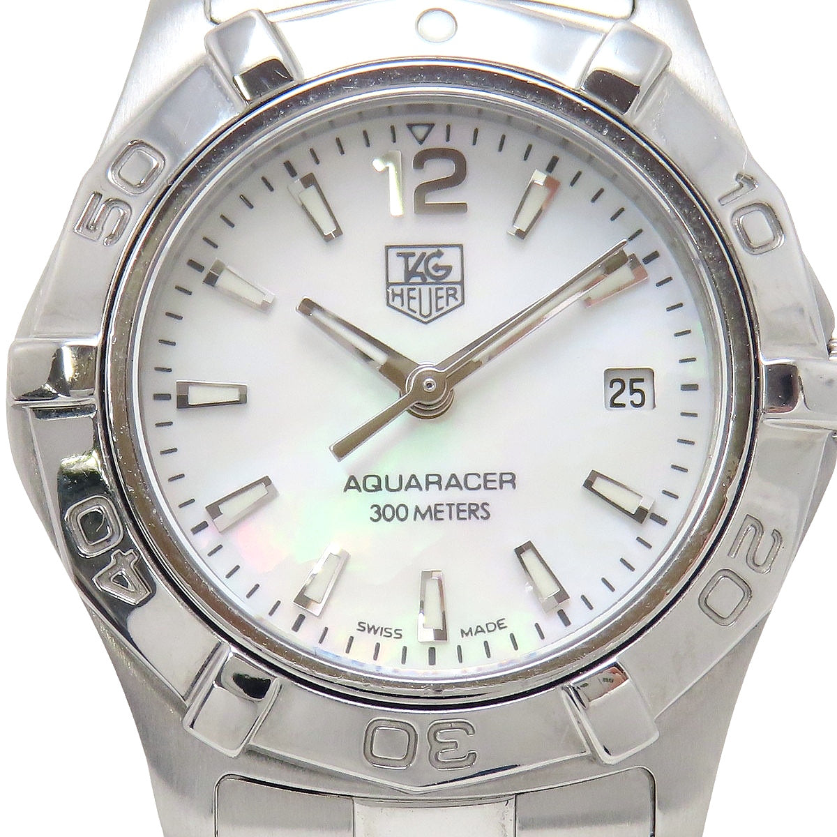 アクアレーサー WAF1414 SS シェル文字盤 ホワイト クオーツ レディース