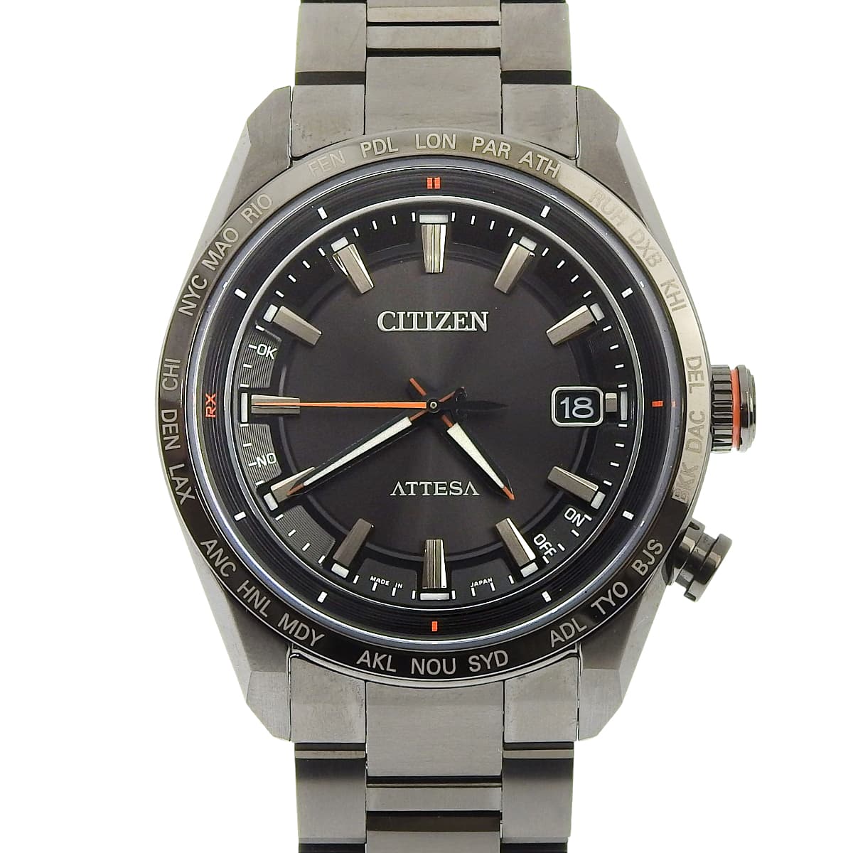 Attesa H145-007JD01/CB0286-61E TI Black Radio-Controlled Watch Men's