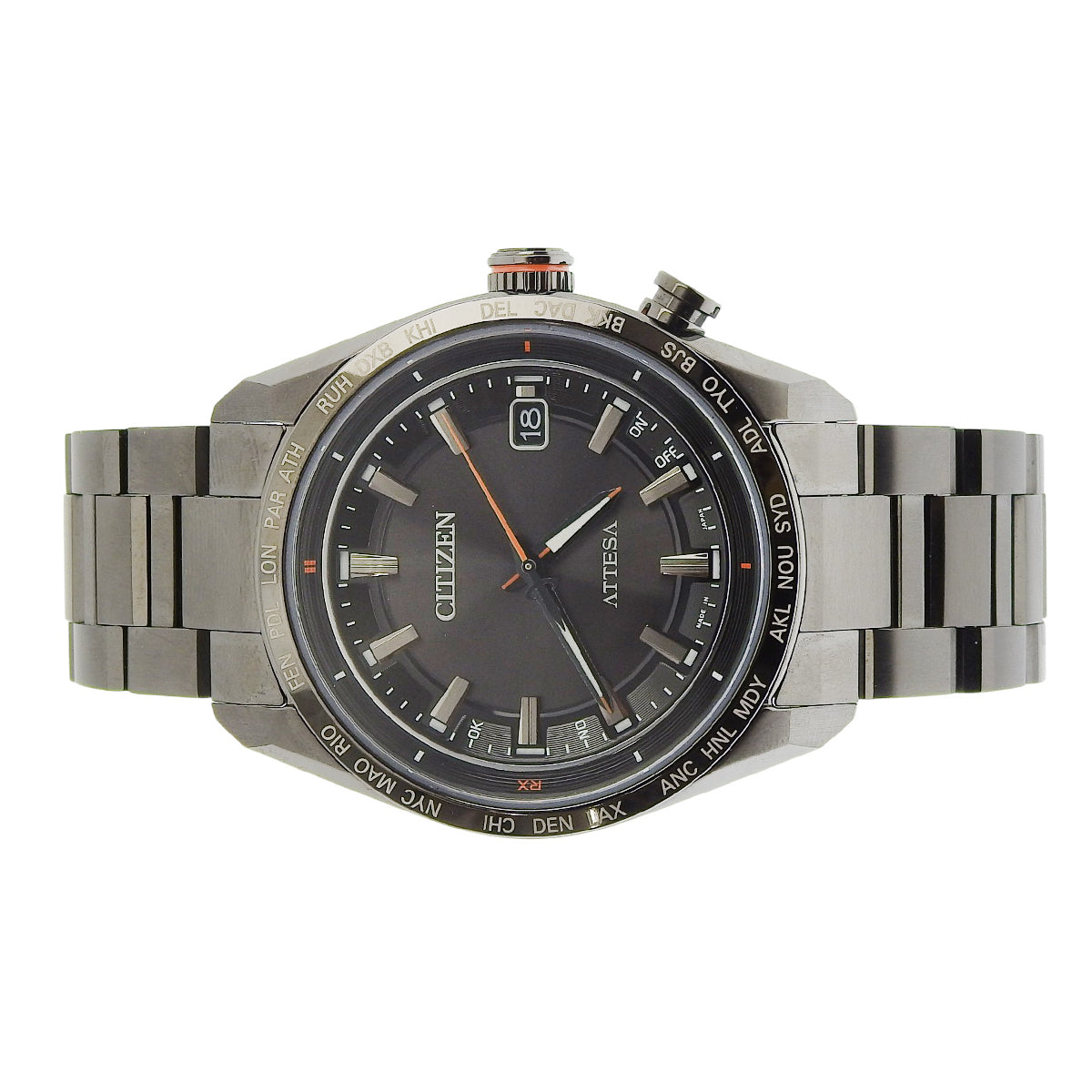 Attesa H145-007JD01/CB0286-61E TI Black Radio-Controlled Watch Men's