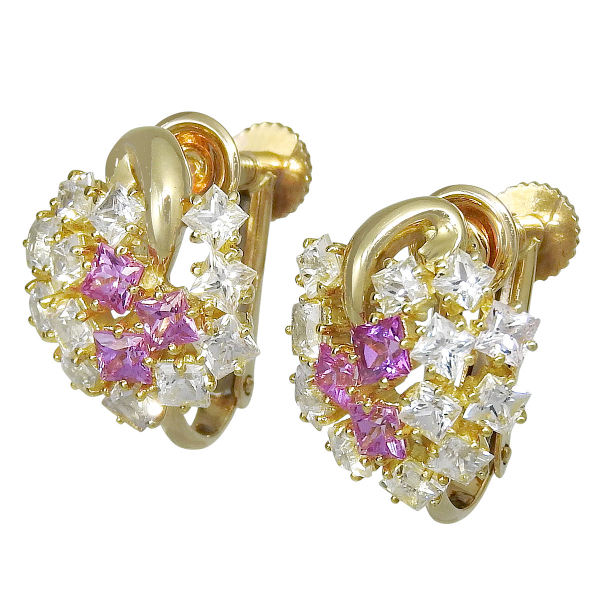 ピンクサファイア イヤリング ピンクサファイア PS3.58 K18 イエローゴールド YG