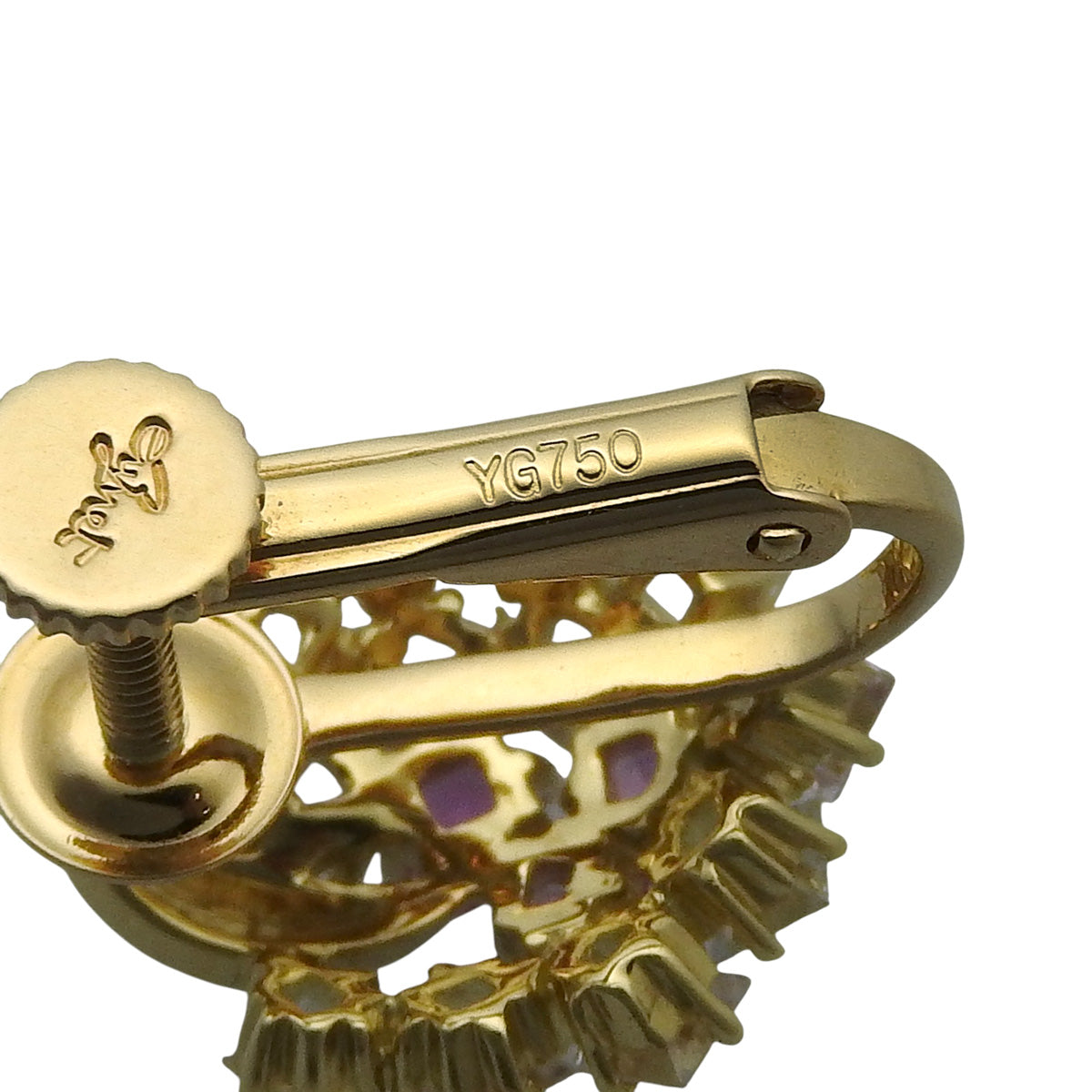 ピンクサファイア イヤリング ピンクサファイア PS3.58 K18 イエローゴールド YG