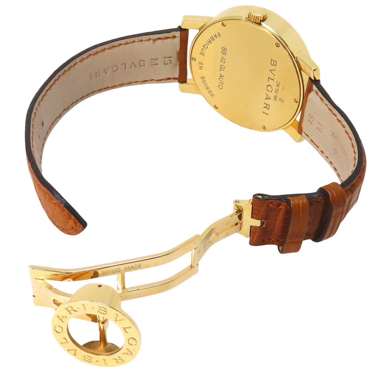 宝格丽(Bulgari)Bulgari Bulgari BB42GL AUTO YG/皮革 银色 自动腕表