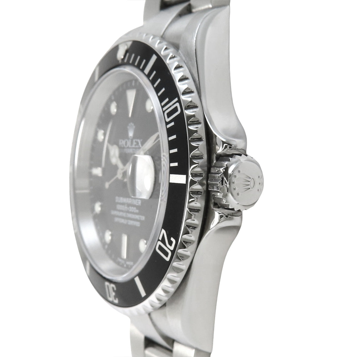 16610 型号潜航者型腕表,精钢材质,Y字头编号,自动上链,黑色表盘。