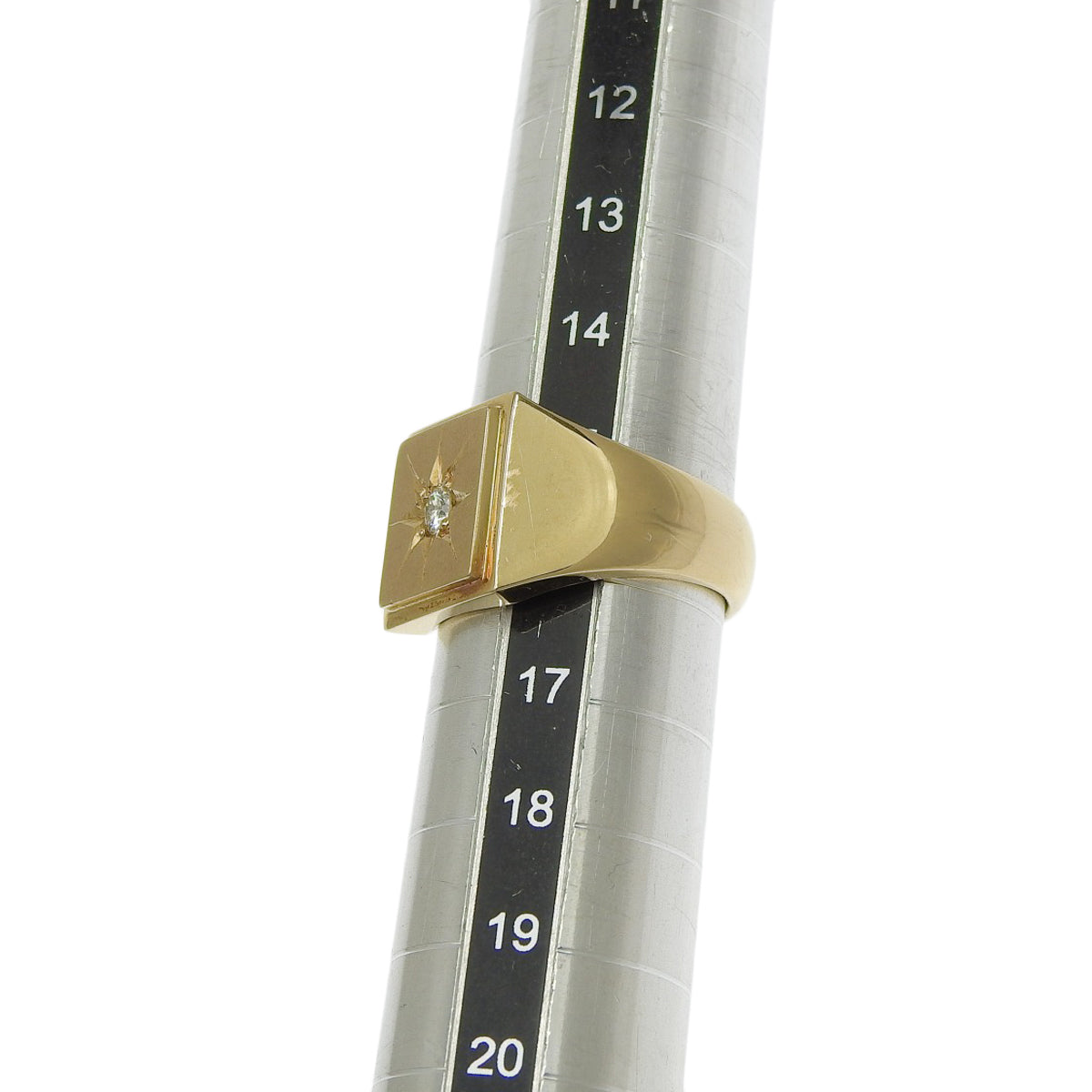 Diamond Signet Ring in 18K Yellow Gold