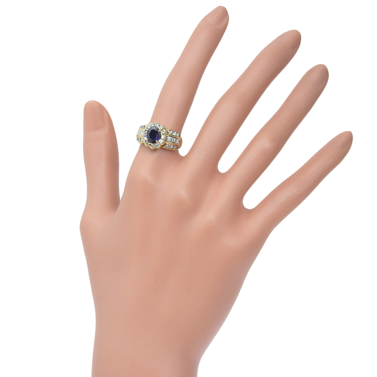 サファイア ダイヤモンドリング S1.11/D1.08 イエローゴールド K18YG