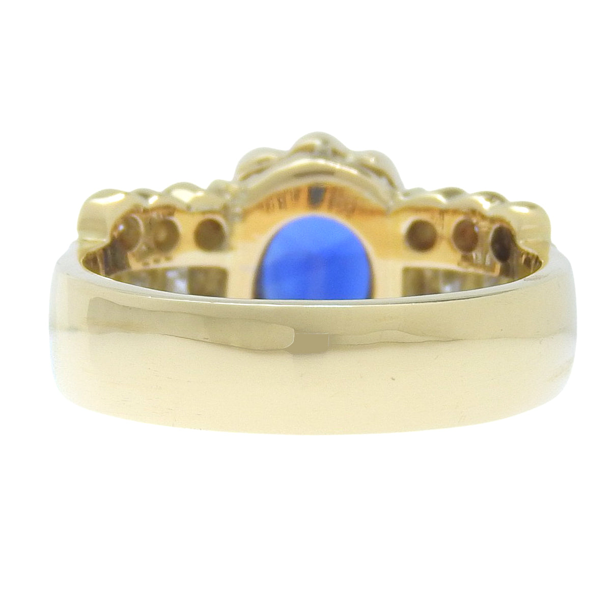 Sapphire and diamond ring, size S1.11/D1.08, 18K yellow gold